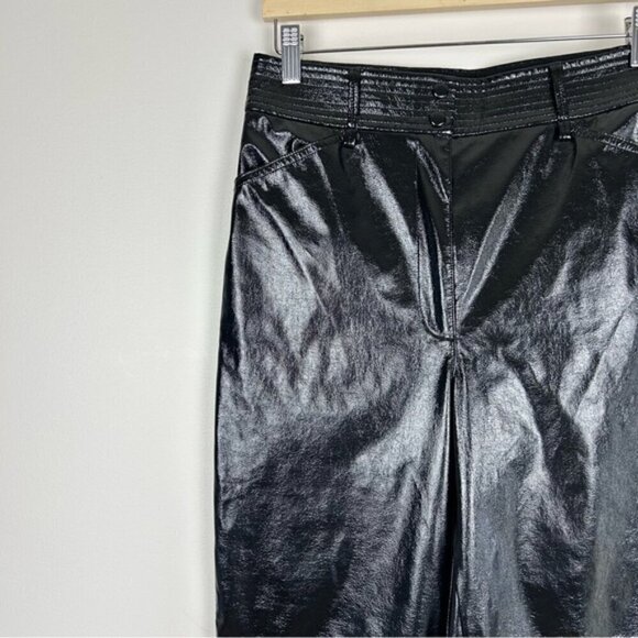 Wilfred Aritzia funk pant High-rise, glossy vinyl black pants size 8 - Picture 6 of 9